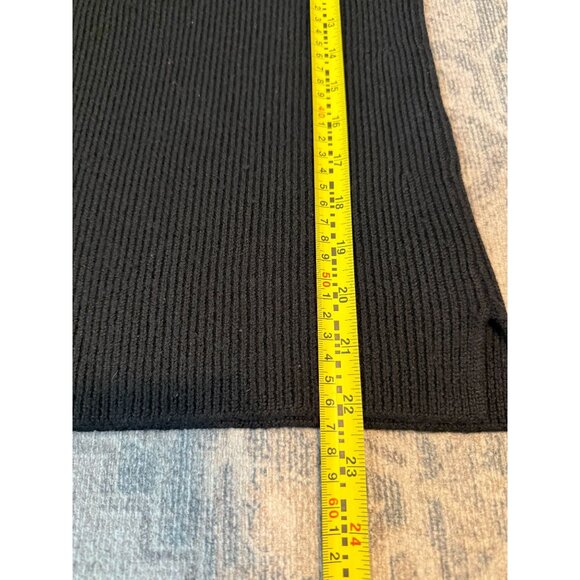 Theory Women's Wool Turtleneck Ribbed Long Sleeve Sweater Black Large Preppy - Picture 6 of 8